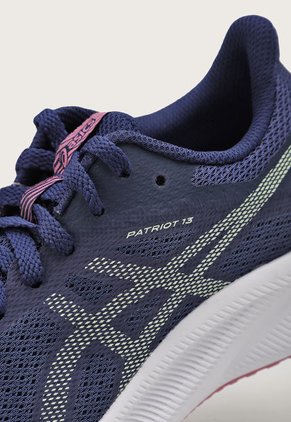 Tenis Running Azul Índigo-Blanco-Rosa asics Patriot 13