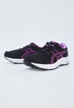 Tenis Running Negro-Blanco-Violeta asics Gel-Contend 8