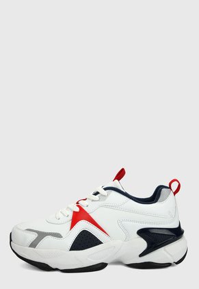 Tenis Lifestyle Blanco-Negro-Rojo ATHLETIC