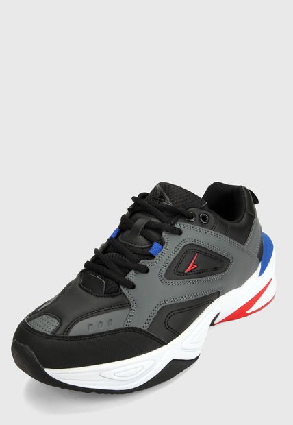 Tenis Lifestyle Negro-Gris-Blanco-Rojo ATHLETIC