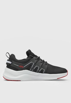 Tenis Running Negro-Blanco-Rojo ATHLETIC Akin