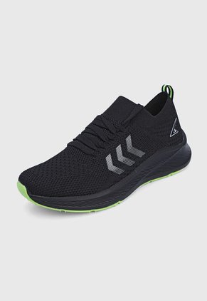 Tenis Running Negro-Verde Neon ATHLETIC