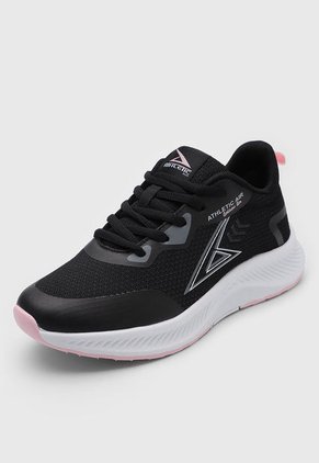 Tenis Running Negro-Blanco-Rosa ATHLETIC Agata