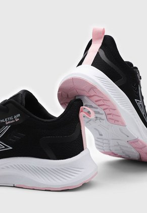 Tenis Running Negro-Blanco-Rosa ATHLETIC Agata