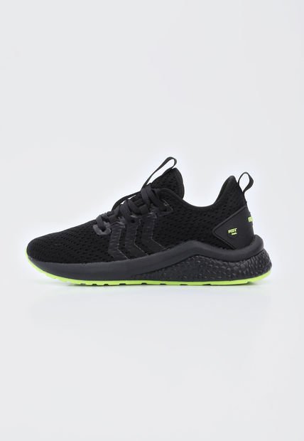 Tenis Running Negro-Verde Neón ATHLETIC Ostrich