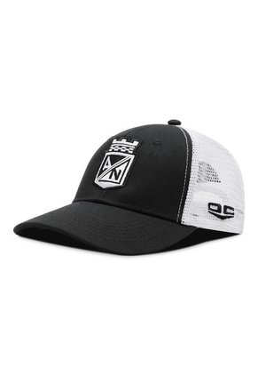 Gorra Atlético Nacional Oficial De Malla Escudo Negro/Blanco