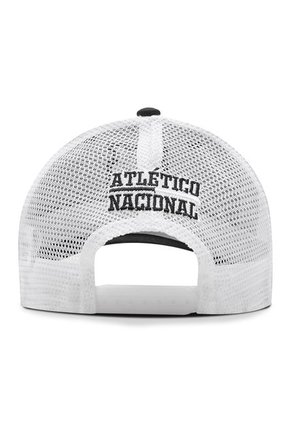 Gorra Atlético Nacional Oficial De Malla Escudo Negro/Blanco