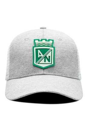 Gorra Atlético Nacional Oficial De Malla Escudo Gris/Blanco