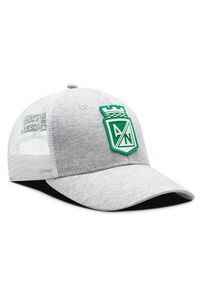 Gorra Atlético Nacional Oficial De Malla Escudo Gris/Blanco