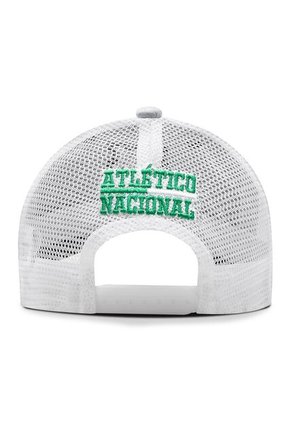 Gorra Atlético Nacional Oficial De Malla Escudo Gris/Blanco