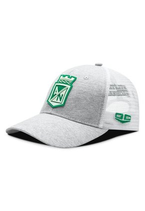 Gorra Atlético Nacional Oficial De Malla Escudo Gris/Blanco