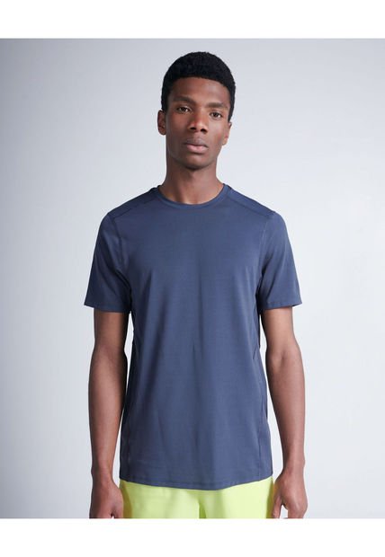 Camiseta Para Hombre Manga Corta Color Azul  Marca Atmos #32090013