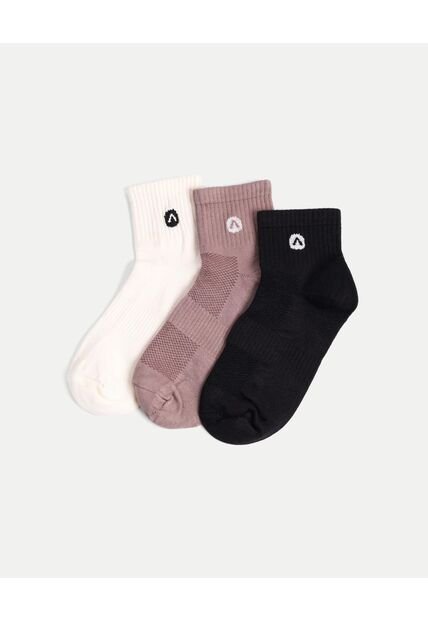 Medias X3 Para Mujer Caña Media Color Crema Marca Atmos #31980032