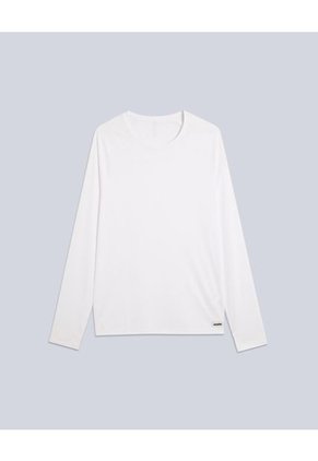 Camiseta Para Hombre Manga Larga Cuello Redondo Color Blanco Marca Atmos #32090204