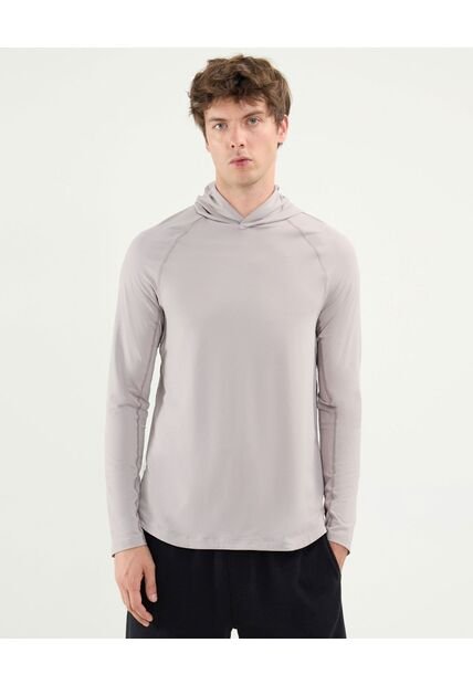 Camiseta Para Hombre Manga Larga Cuello Redondo Color Gris Claro Marca Atmos #32090164