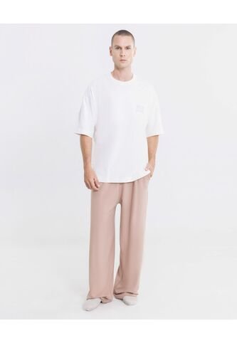 Pantalon Barrel En Burda Liviana  Para Hombre Crema Atmos Atmos