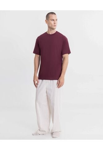 Pantalon Barrel En  Rayas  Para Hombre Beige Atmos Atmos