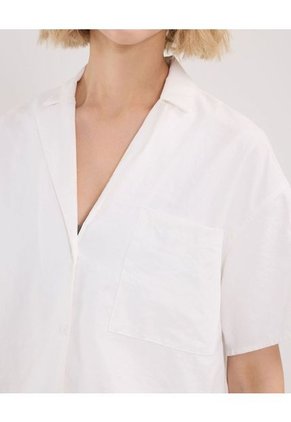 Camisa Para Mujer Manga Corta Color Marfil Marca Atmos #31010008