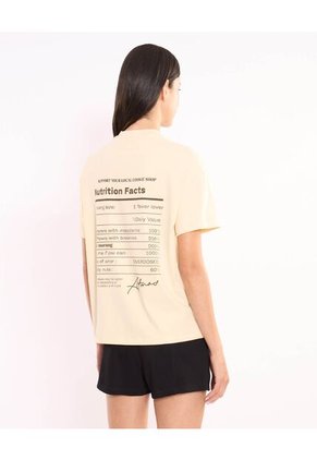 Camiseta Para Mujer Manga Corta Cuello Redondo Color Crema Marca Atmos #31090357