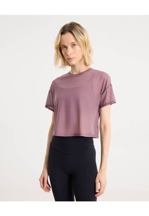 Camiseta Para Mujer Manga Corta Cuello Redondo Color Morado Marca Atmos #31090312