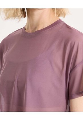 Camiseta Para Mujer Manga Corta Cuello Redondo Color Morado Marca Atmos #31090312