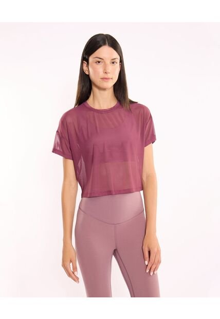 Camiseta Para Mujer Manga Corta Cuello Redondo Color Uva Marca Atmos #31090353