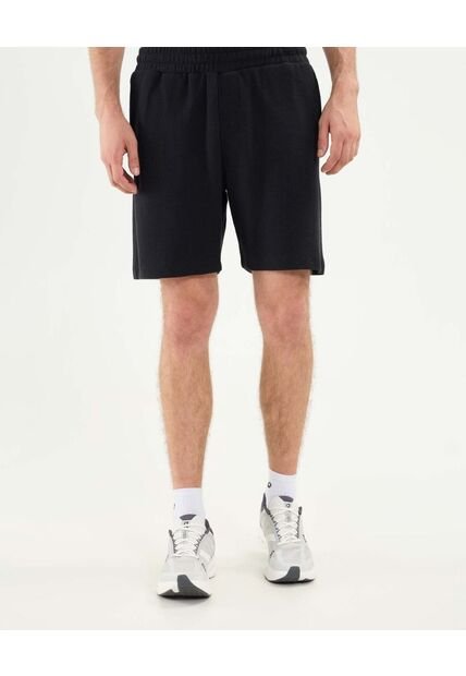 Bermuda Texturizada  Para Hombre Negro Atmos