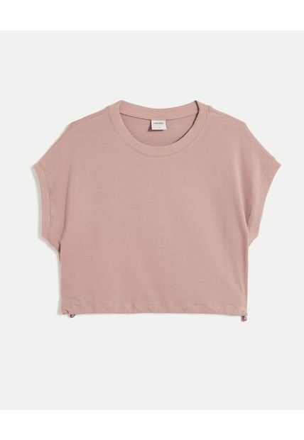 Camiseta Para Mujer Manga Corta Cuello Redondo Color Rosa Marca Atmos #31090218