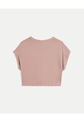 Camiseta Para Mujer Manga Corta Cuello Redondo Color Rosa Marca Atmos #31090218