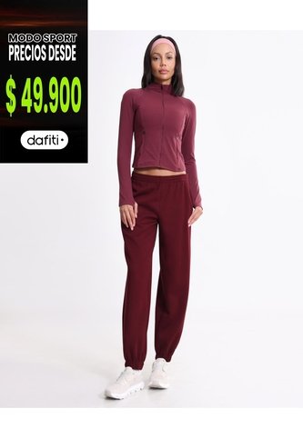 Jogger Plush Suave Relajado  Para Mujer Vino Atmos Atmos