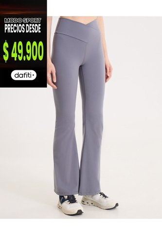 Leggings Flare Aerius Skin  Para Mujer Gris Atmos Atmos