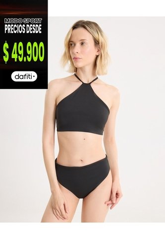 Top Bikini Halter  Para Mujer Negro Atmos Atmos