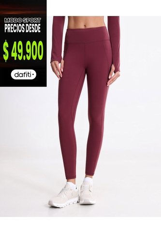 Leggings Pockets Aerius Soft  Para Mujer Vino Atmos Atmos