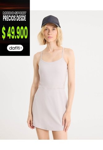 Vestido Con Biker Interno  Para Mujer Gris Atmos Atmos