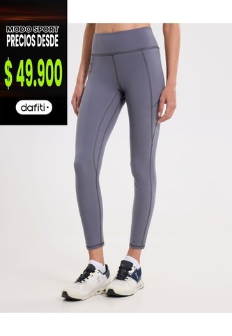 Leggings Pockets Aerius Soft  Para Mujer Gris Atmos Atmos