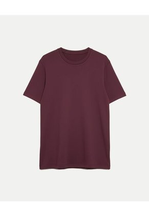 Camiseta Para Hombre Manga Corta Cuello Redondo Color Vino Marca Atmos #32090275