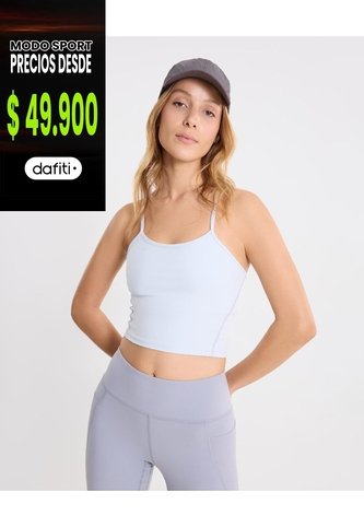 Camiseta Tank Con Top Interno Aerius Skin  Para Mujer Azul Atmos Atmos