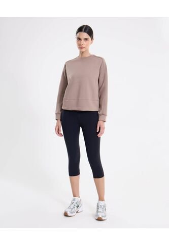Buzo Cuello Redondo Plush Suave  Para Mujer Café Atmos Atmos
