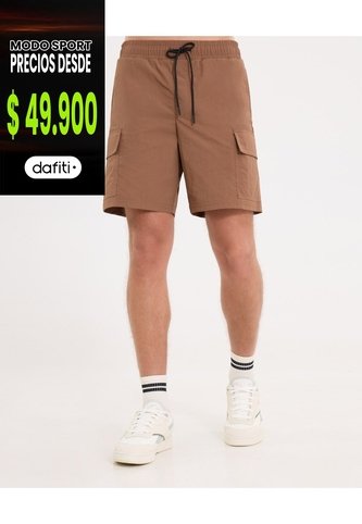 Short Cargo Con Cordón Ajustable  Para Hombre Café Atmos Atmos