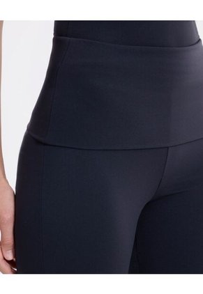 Leggins Flare Pretina Doblada Aerius  Para Mujer Negro Atmos