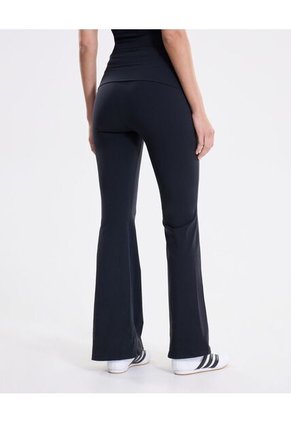 Leggins Flare Pretina Doblada Aerius  Para Mujer Negro Atmos