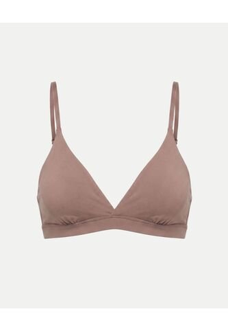 Top Triangular Cruzado Microfibra X1 Para Mujer Café Atmos Atmos
