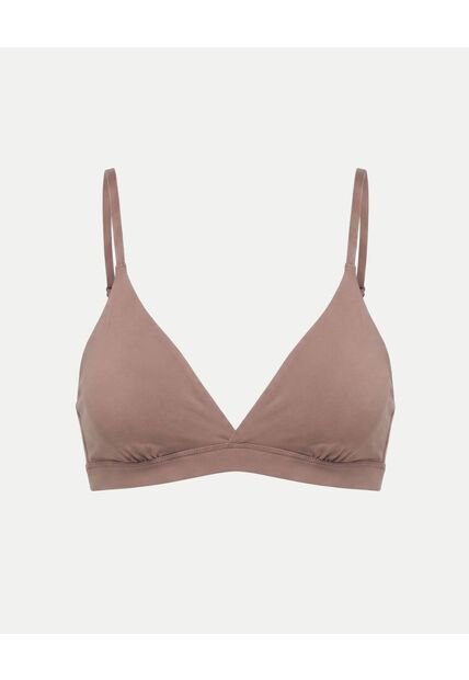 Top Triangular Cruzado Microfibra X1 Para Mujer Café Atmos