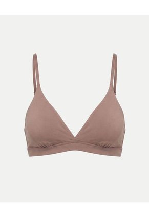 Top Triangular Cruzado Microfibra X1 Para Mujer Café Atmos