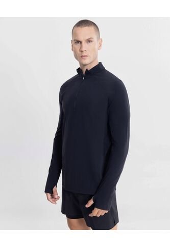 Buzo Cuello Alto Half Zipper Con Bolsillos  Para Hombre Negro Atmos Atmos