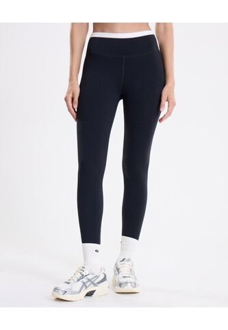 Leggins Regular Pretina Contraste  Para Mujer Negro Atmos Atmos