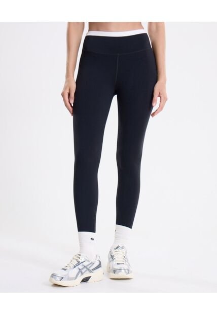 Leggins Regular Pretina Contraste  Para Mujer Negro Atmos