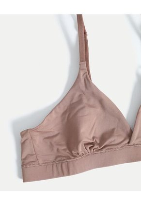 Top Triangular Cruzado Microfibra X1 Para Mujer Café Atmos