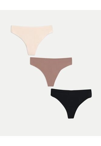 Pack 3 Tanga Invisible Básica X3 Para Mujer Beige Atmos Atmos