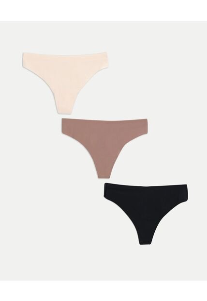 Pack 3 Tanga Invisible Básica X3 Para Mujer Beige Atmos